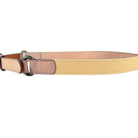 LIEBESKIND Berlin Canvas/Leather Belt Hay/Powder Women's XL/95cm (34"-38") - Picture 4 of 7